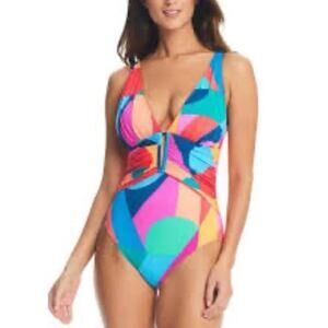 Bleu Rod Beattie One Piece Colorful Swimsuit Womens Sz 4 NWT